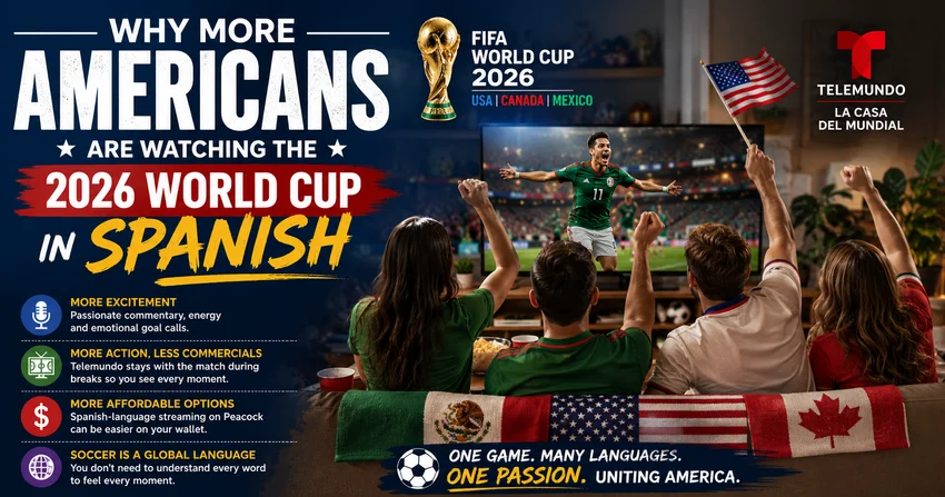 American soccer fans watching the 2026 FIFA World Cup in Spanish on Telemundo