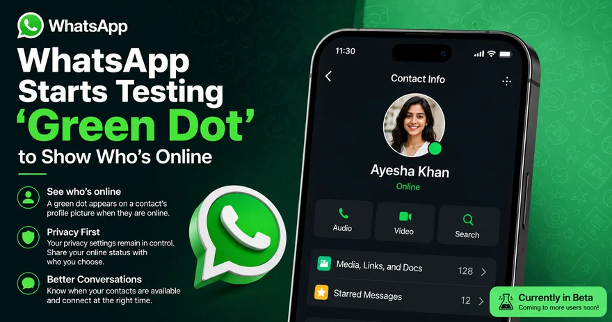 WhatsApp Starts Testing Green Dot