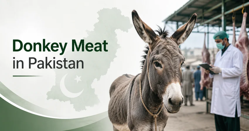 Donkeys at a regulated livestock facility representing the donkey meat export and food-safety debate in Pakistan