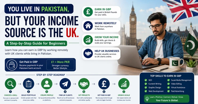 earn in GBP while living in Pakistan
